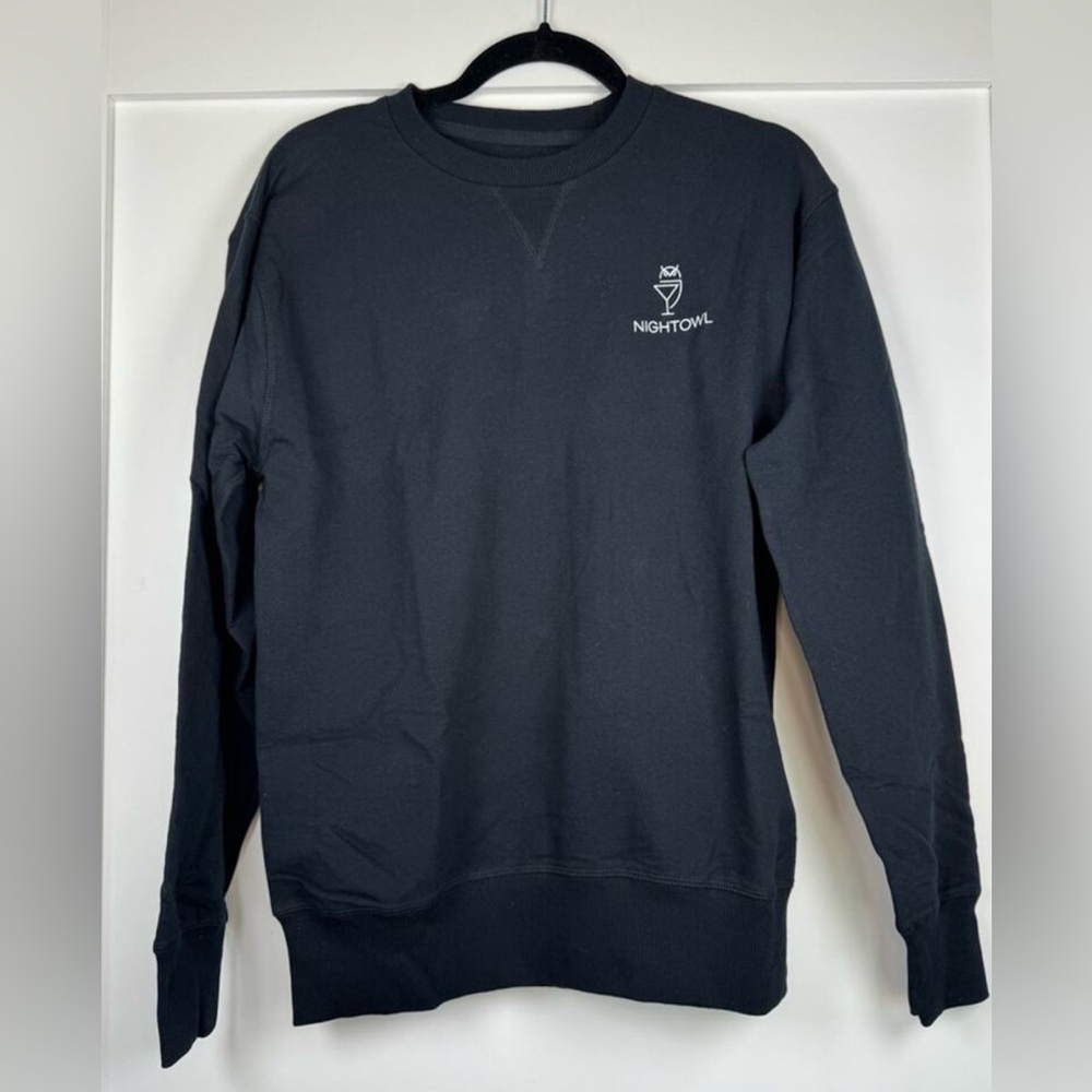 GOODLIFE CLOTHING Night Owl Terry Crew Sweatshirt Black Men’s Small NWT